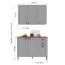 Ver imagem 4 de Armário Cozinha Modulada Compacta Americana 100% MDF 120cm Provence Multimóveis Crink-CPT002 Cinza