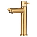 Ver imagem 1 de Torneira de Mesa para Banheiro Bica Baixa Quadrada Dourado Escovado