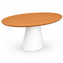 Ver imagem 3 de Mesa de Jantar Oval 244x137cm Freijó - Base Cone Branco