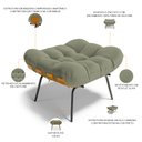 Ver imagem 6 de Poltrona Costela L02 com Puff Sala de Estar Bouclê Oliva - Lyam Decor