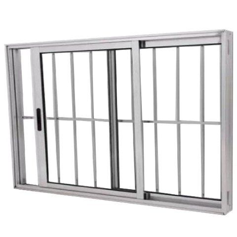 Janela Vitro 2 Folhas Alumínio Brilhante 1.00 x 1.20 Linha 25 com Grade