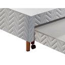 Ver imagem 4 de Cama Box Base C/auxiliar Universal Solteiro Tecido Bordado White (88x188x30) - Paropas