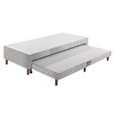 Ver imagem 1 de Cama Box Base C/auxiliar Universal Solteiro Tecido Bordado White (88x188x30) - Paropas