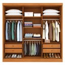 Ver imagem 5 de Guarda-Roupa Casal com Espelho 3 Portas de Correr e 4 Gavetas 240cm Multimóveis CR35486 Cinamomo/