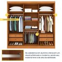Ver imagem 7 de Guarda-Roupa Casal com Espelho 3 Portas de Correr e 4 Gavetas 240cm Multimóveis CR35486 Cinamomo/
