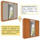 Ver imagem 3 de Guarda-Roupa Casal com Espelho 3 Portas de Correr e 4 Gavetas 240cm Multimóveis CR35486 Cinamomo/