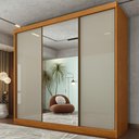 Ver imagem 1 de Guarda-Roupa Casal com Espelho 3 Portas de Correr e 4 Gavetas 240cm Multimóveis CR35486 Cinamomo/