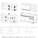 Ver imagem 4 de Armário Cozinha Modulada Compacta Balcão com Pia 150cm Florença Multimóveis MCR2468 Branco/Creme