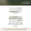 Ver imagem 7 de Armário Cozinha Modulada Compacta Balcão com Pia 150cm Florença Multimóveis MCR2468 Branco/Creme