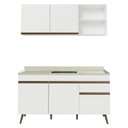 Ver mais imagens de Armário Cozinha Modulada Compacta Balcão com Pia 150cm Florença Multimóveis MCR2468 Branco/Creme