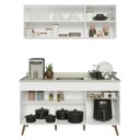 Ver imagem 5 de Armário Cozinha Modulada Compacta Balcão com Pia 150cm Florença Multimóveis MCR2468 Branco/Creme