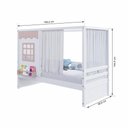 Ver imagem 4 de Cama Casinha Reta com Cortina Madeira Maciça Branco/ Rosa Housin
