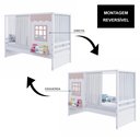 Ver imagem 6 de Cama Casinha Reta com Cortina Madeira Maciça Branco/ Rosa Housin