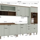 Ver imagem 3 de Cozinha Completa Modulada 5 Módulos Iluminata Verde/Mint/Ébano