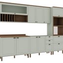 Ver imagem 2 de Cozinha Completa Modulada 5 Módulos Iluminata Verde/Mint/Ébano