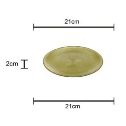 PRATO SOBREMESA CRISTAL WOLFF DOTS DOURADO 21cm - 4 PRATO SOBREMESA CRISTAL WOLFF DOTS DOURADO 21cm - 4