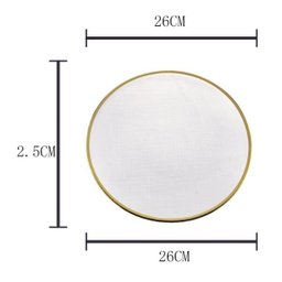 Prato Raso Cristal C/Borda Dourada Linen 26cm - 3