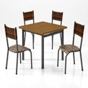 Ver imagem 2 de Conjunto Sala de Jantar 4 Cadeiras Madeira Maciça Ripada Mariana Prata/Freijó