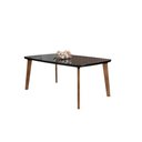 Ver imagem 1 de Conjunto de Mesa de Jantar JAK Com Vidro Modelo Retrô Com Pés em Madeira Cor Black RV MÓVEIS