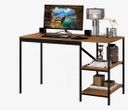 Ver imagem 1 de Mesa Escrivaninha Home Office C/prateleiras Slim Preto/canela Artpanta Art Panta