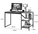 Ver imagem 3 de Mesa Escrivaninha Home Office C/prateleiras Slim Preto/canela Artpanta Art Panta