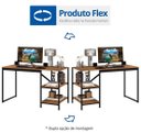 Ver imagem 2 de Mesa Escrivaninha Home Office C/prateleiras Slim Preto/canela Artpanta Art Panta