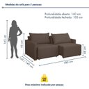 Ver imagem 3 de Sofá Cama Retrátil e Reclinável 2 Lugares 180cm Pés Madeira Maciça Júlia Yescasa