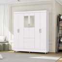 Ver imagem 6 de Guarda Roupa Casal 6p 2g Espelho 153 Cm Branco Camarim Vlr