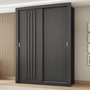 Ver imagem 1 de Guarda Roupa Solteiro 2 Portas Darvi Carraro Preto Touch