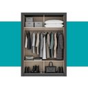 Ver imagem 5 de Guarda Roupa Solteiro 2 Portas Darvi Carraro Preto Touch
