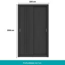 Ver imagem 4 de Guarda Roupa Solteiro 2 Portas Darvi Carraro Preto Touch