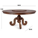 Ver imagem 2 de Mesa Redonda Sala de Jantar 8 Lugares Mariah 160cm com Prato Giratório Canela - Gran Belo