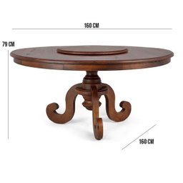 Mesa Redonda Sala de Jantar 8 Lugares Mariah 160cm com Prato Giratório Canela - Gran Belo - 2 Mesa Redonda Sala de Jantar 8 Lugares Mariah 160cm com Prato Giratório Canela - Gran Belo - 2