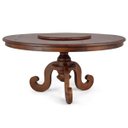 Ver imagem 1 de Mesa Redonda Sala de Jantar 8 Lugares Mariah 160cm com Prato Giratório Canela - Gran Belo