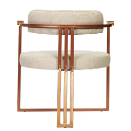 Kit 02 Poltronas Oregon Braço Madeira Linho Marfim Estrutura Bronze - 3