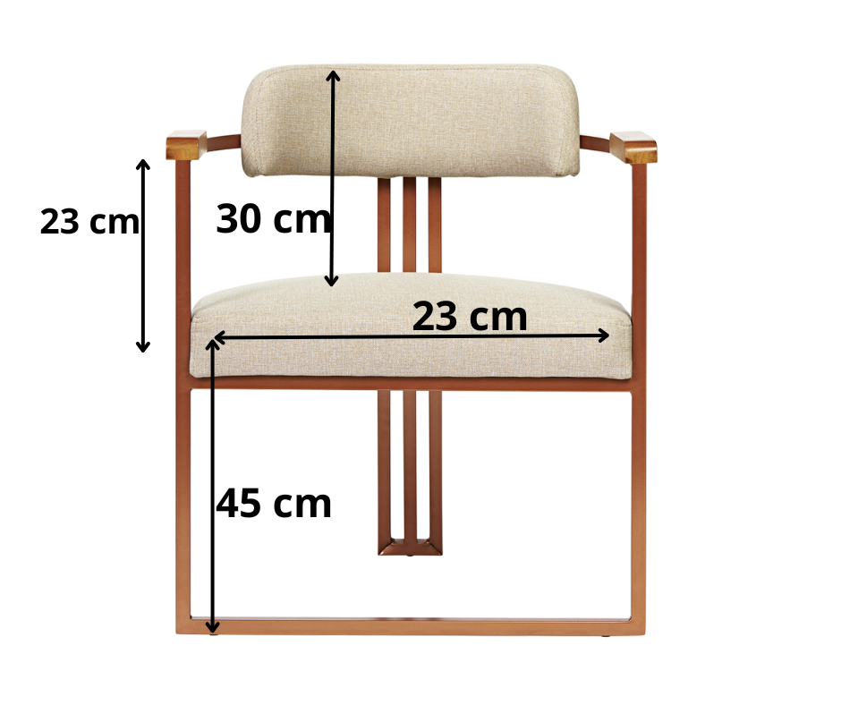 Kit 02 Poltronas Oregon Braço Madeira Linho Marfim Estrutura Bronze - 8