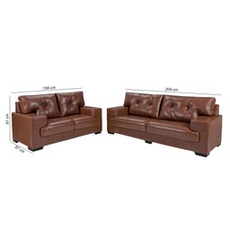 Sofá Julia Conjunto 2 e 3 Lugares Courissimo Pinhão 849 Clássico Império Estofados - 6