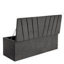 Ver imagem 3 de Calçadeira Baú Recamier Estofada Cama de Solteiro 100cm Bélgica Corino Cinza Escuro- Mabe Magazine