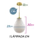 Ver imagem 2 de Pendente Amora Cúpula Branca em Vidro + Lâmpada Led E14 220V St1722