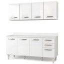 Ver imagem 2 de Armário Aéreo Panamá e Balcão Gabinete 160cm com Tampo Áustria Branco - Lumil