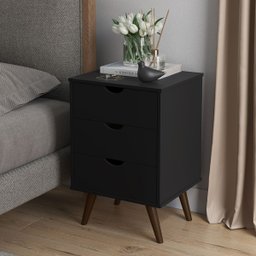 Mesa de Cabeceira Estilo Retrô Grécia Plus Luxo New Decore:preto - 2