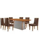 Ver imagem 2 de Mesa de Jantar Diane 180cm Tampo Mdf Laminado com 6 Cadeiras Safira Moderna Mobília