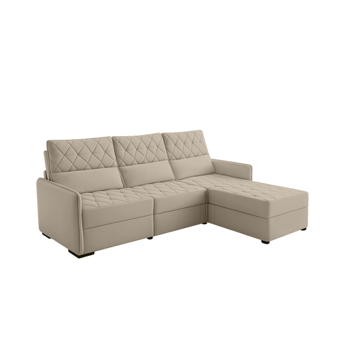 Sofá 03 Lugares Conforto Plus Sofisticato Bege