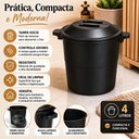 Ver imagem 7 de Lixeira de Pia Verona Preta 4 Litros Vintage Cesto de Lixo Cozinha Area Gourmet Banheiro Lavabo com