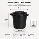 Ver mais imagens de Lixeira de Pia Verona Preta 4 Litros Vintage Cesto de Lixo Cozinha Area Gourmet Banheiro Lavabo com