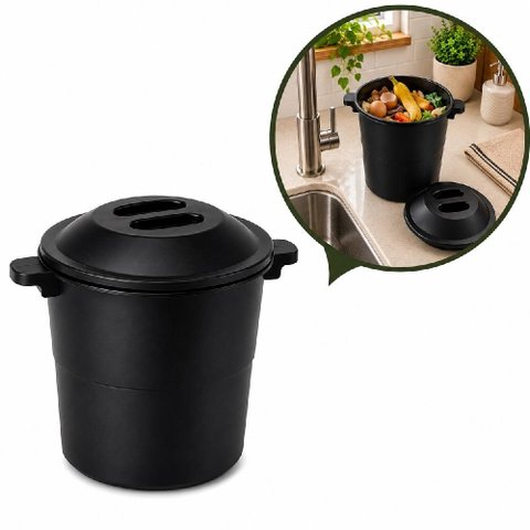 Lixeira de Pia Verona Preta 4 Litros Vintage Cesto de Lixo Cozinha Area Gourmet Banheiro Lavabo com 