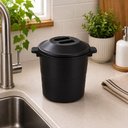 Ver imagem 2 de Lixeira de Pia Verona Preta 4 Litros Vintage Cesto de Lixo Cozinha Area Gourmet Banheiro Lavabo com