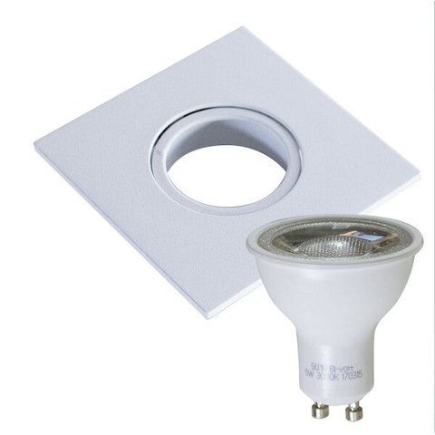 kit 3 Spot embutir rente orientável alumínio injetado + 3 Led dicróica GU10 MR16 6w 3000k STL74