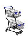 Ver imagem 1 de Carrinho de Compras Duplo 90l em Aço Aramado Reforçado Preto
