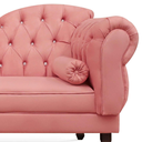 Ver imagem 2 de Recamier Divã Juliana 140cm com Strass - Esquerda Suede: Rosa